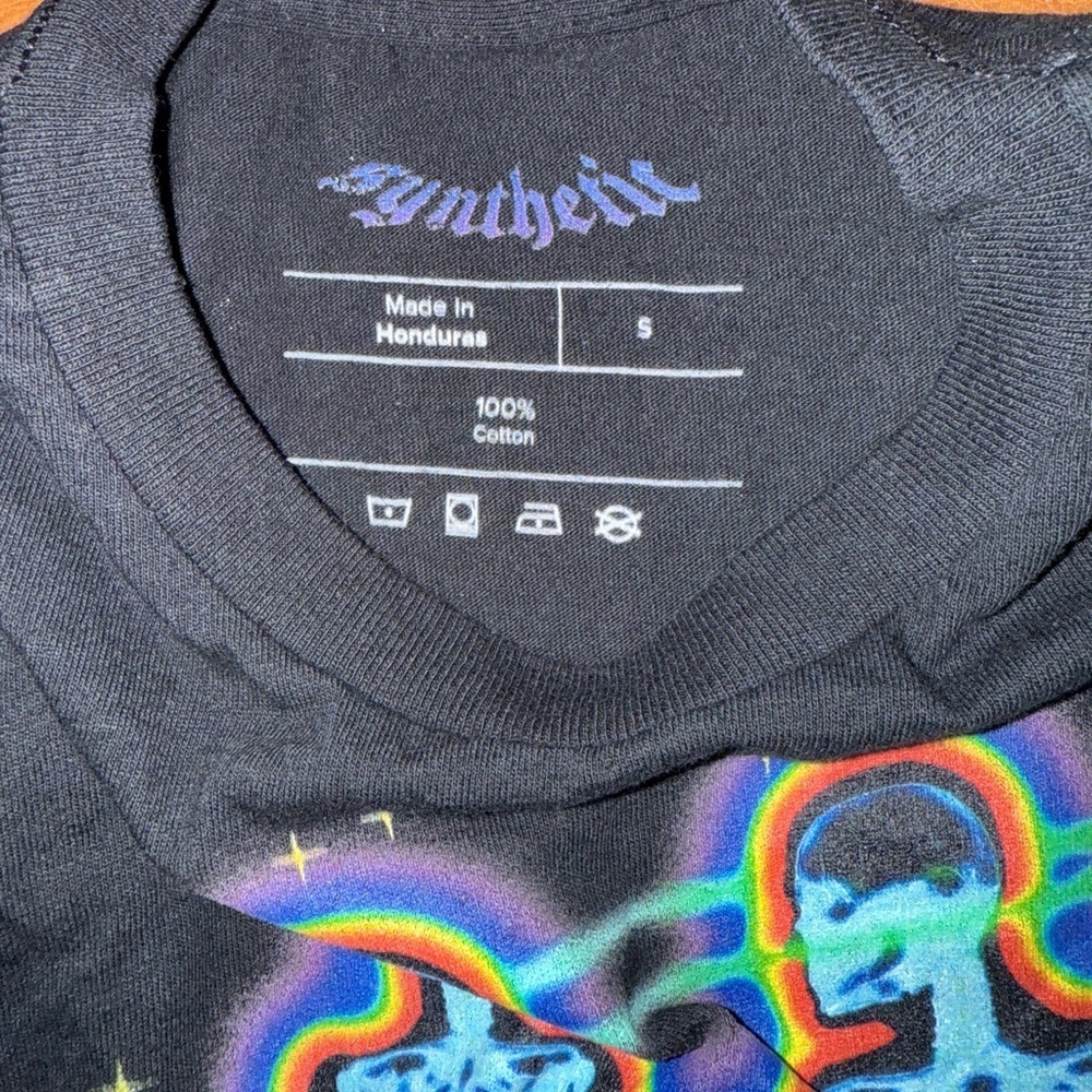 Synthetic No Love Like Ours Skeleton Tee Size S Black Trippy Graphic Shirt - Picture 7 of 7